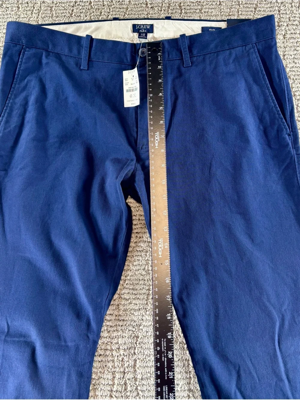 NWT J. Crew Flex Men’s Size 36/32 Navy Slim Fit Chino Pants